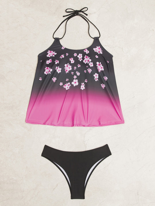Damen Tankini-Set mit modischem Muster und lässigem Schnitt R&B