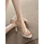 Damen transparente High Heel Sandalen mit elegantem Blockabsatz R&B