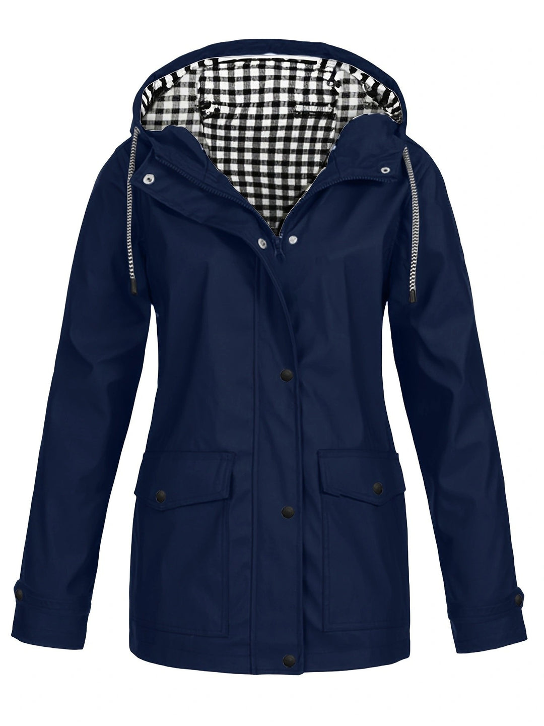 Damen modische Regenjacke mit kontrastierendem Innenfutter und praktischen Taschen R&B