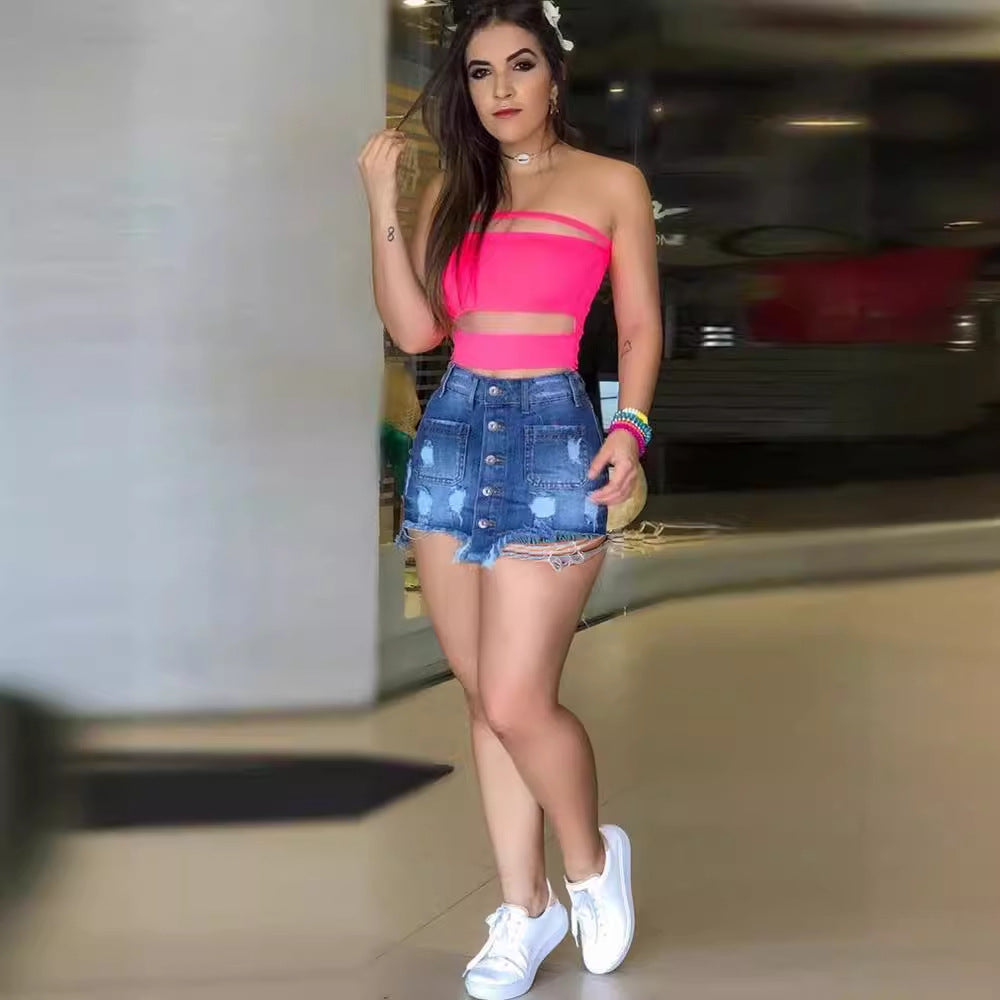 Damen Crop-Top mit raffinierten Transparenzelementen und modischer Taillenbetonung R&B