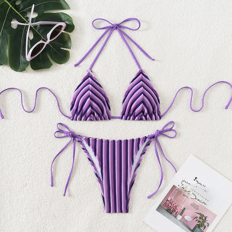 Damen Triangel-Bikini mit verstellbaren Schnürdetails R&B