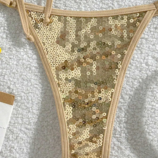 Damen Glitzernder Triangel-Bikini R&B