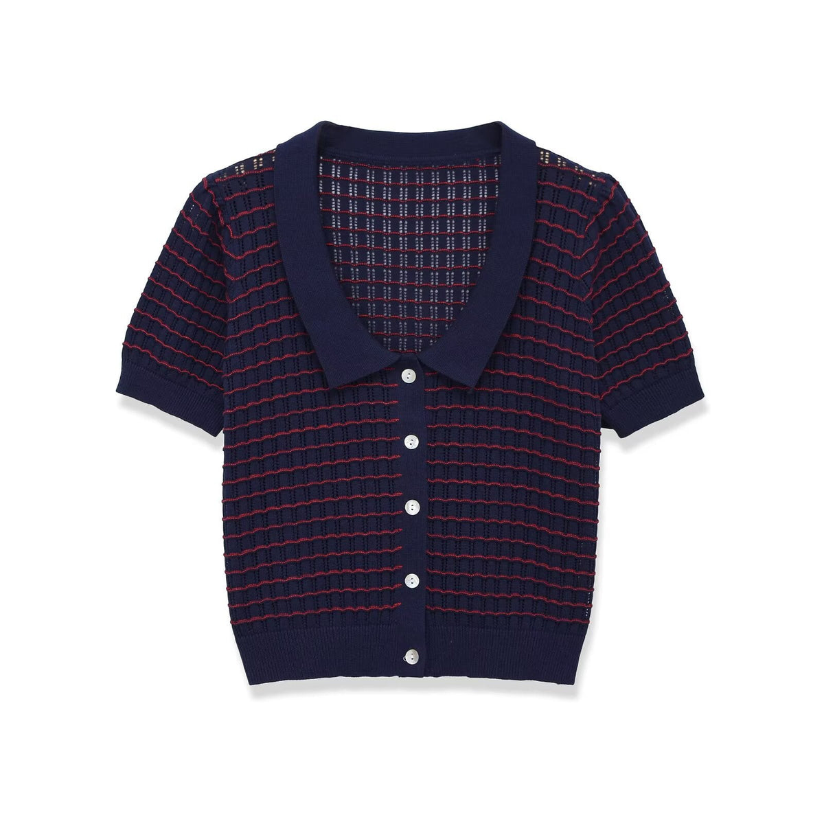 Damen Kurzarm Pullover mit strukturiertem GewR&Be R&B