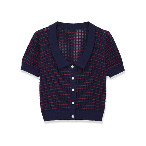 Damen Kurzarm Pullover mit strukturiertem Gewebe R&B