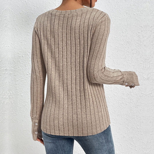 Damen Langarmshirt mit elegantem Spitzenkragen R&B