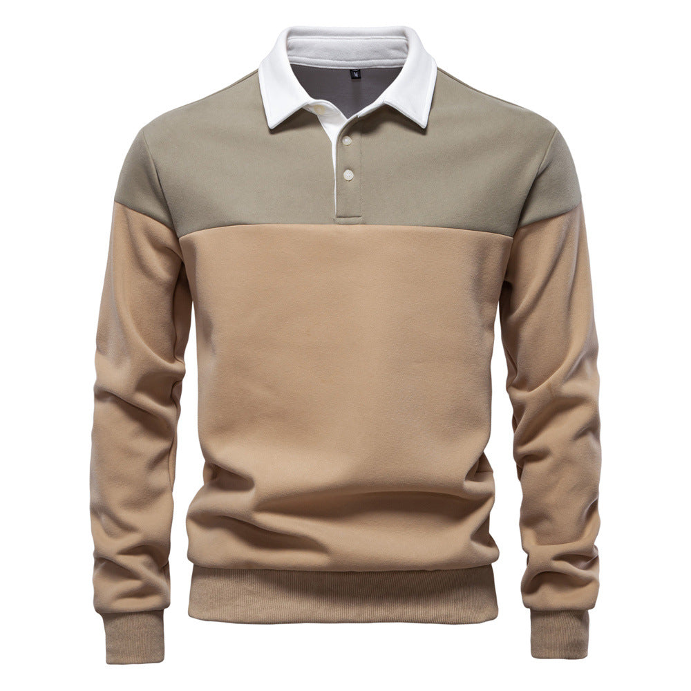 Herren Langarm Poloshirt mit modernen Farbapplikationen und hochwertigem Stoff R&B