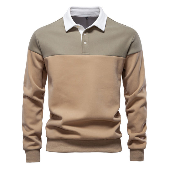 Herren Langarm Poloshirt mit modernen Farbapplikationen und hochwertigem Stoff R&B