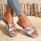 Damen elegante Slides mit stilvollem Schleifen-Design R&B
