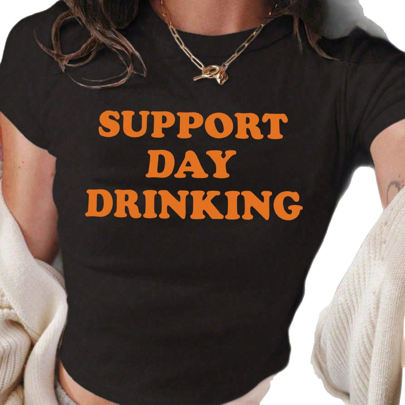 Damen T-Shirt mit witzigem Statementdruck R&B