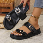 Damen Komfortable Riemensandalen mit verstellbaren Schnallen und komfortablem Fußbett R&B