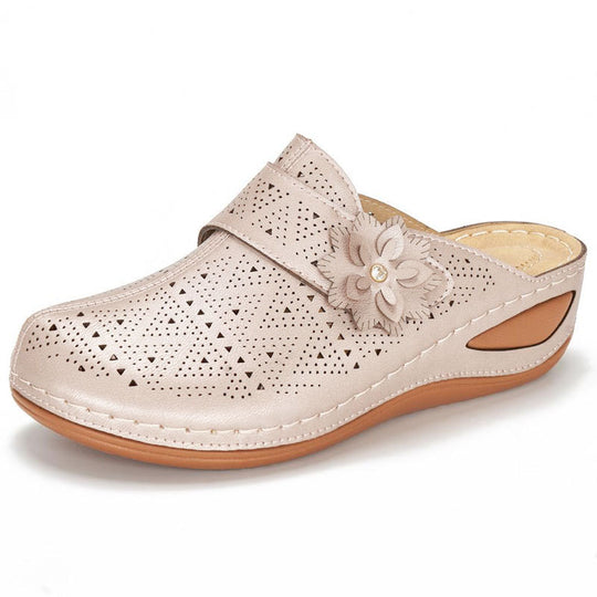 Damen bequeme Clogs mit floralem Cut-Out-Design und rutschfester Sohle R&B