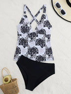 Damen Tankini-Set mit floralem Oberteil und klassischer Bikini-Hose R&B