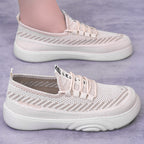 Damen Flexibilitäts Sneakers mit atmungsaktivem Obermaterial und elastischem Verschlusssystem