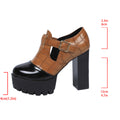 Damen Plateau-Pumps mit modischem Krokoprägungs-Design und verstellbarem Riemen R&B