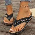 Damen Zehentrenner-Sandalen mit modischem Dekor R&B