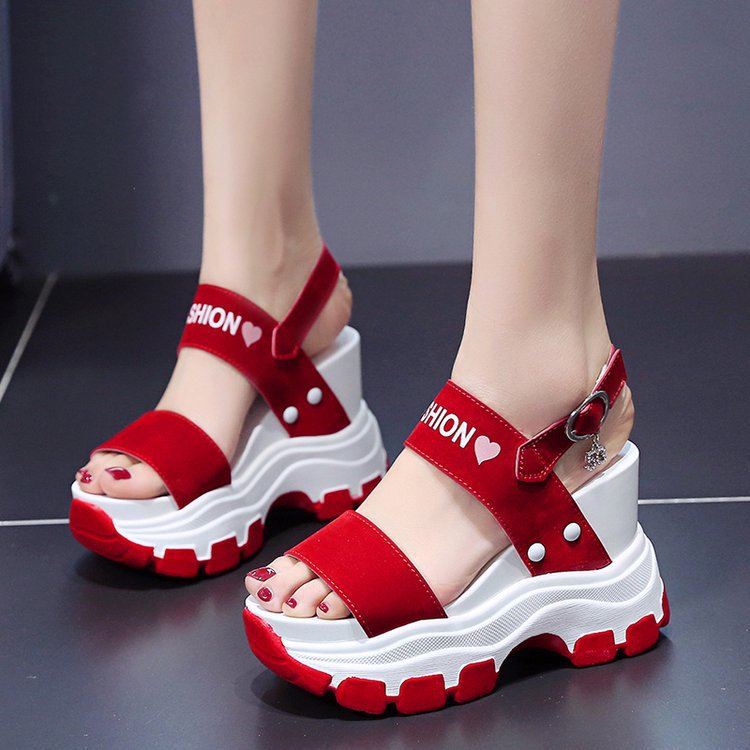Damen Wedge-Sandalen mit dekorativen Trägern und rutschfester Sohle R&B