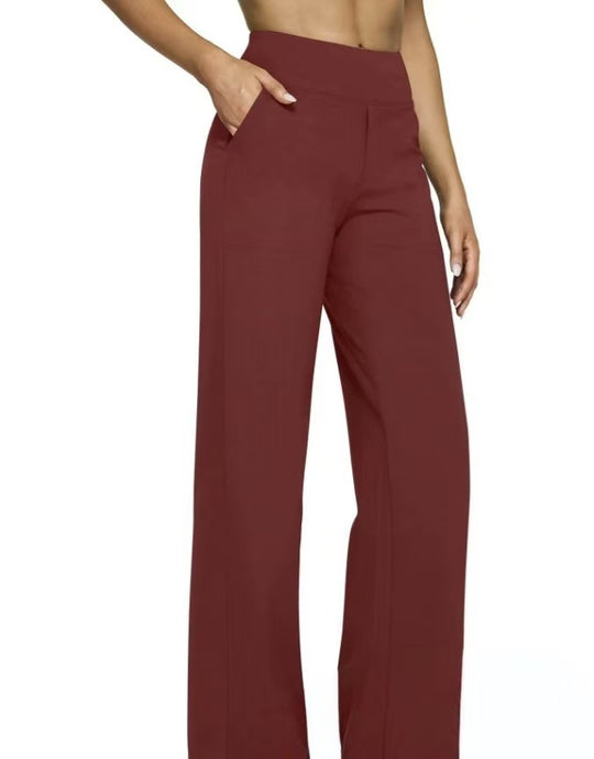 Damen Weit geschnittene Komfort-Hose mit elastischem Bund und praktischen Taschen R&B