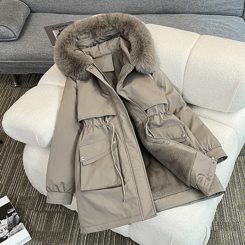 Damen Modischer Winterparka mit kuscheligem Innenfutter und praktischen Taschen R&B