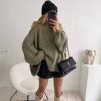 Damen Oversized Strickpullover mit weichem Material und modischen Ärmeln R&B