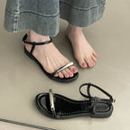 Damen elegante Riemchen-Sandalen mit modischem Glitzerakzent R&B