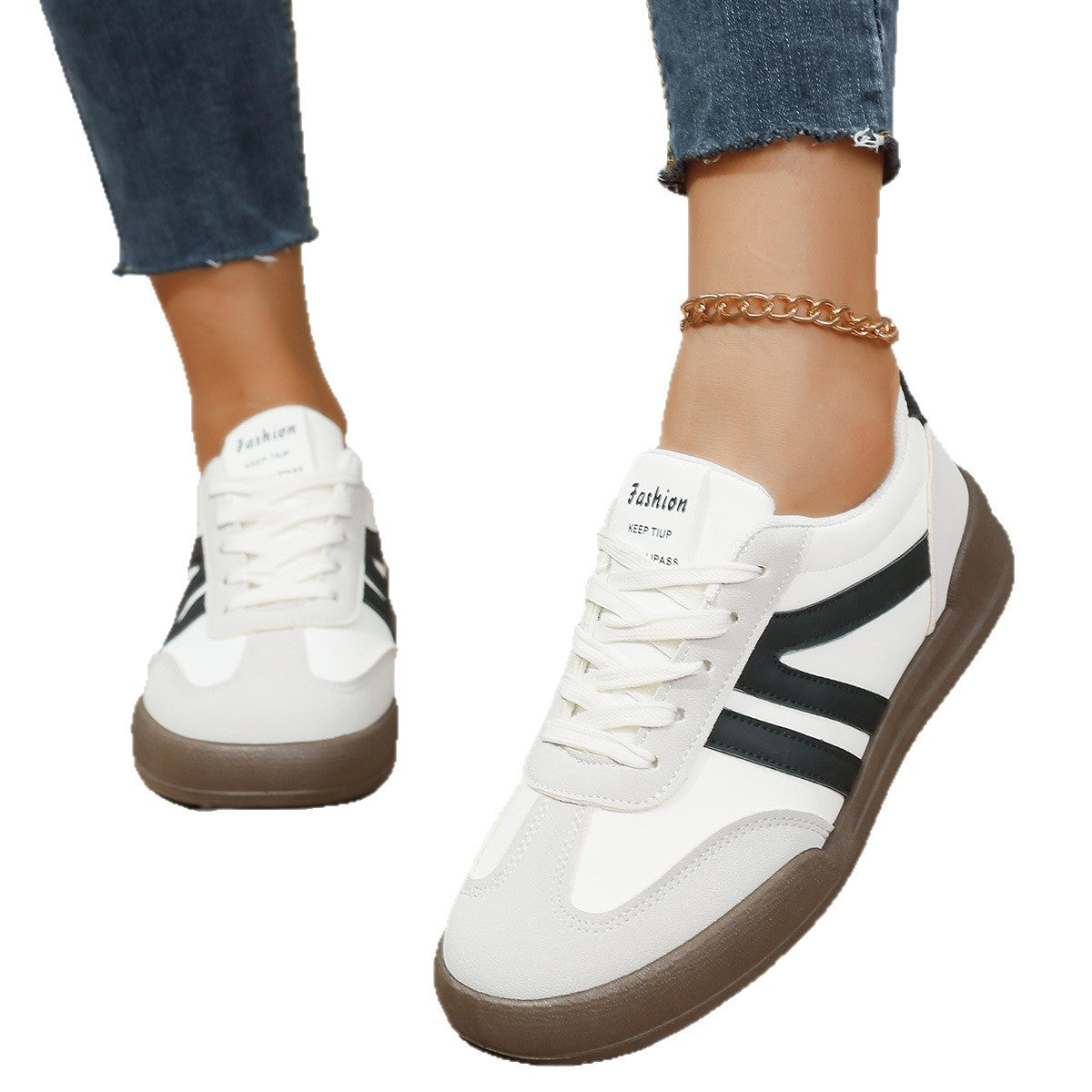 Damen Freizeit-Sneaker mit atmungsaktiver Obermaterialkombination und rutschfester Sohle R&B