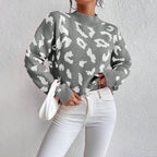 Damen modischer Pullover mit auffälligem Tiermuster und bequemer Passform R&B