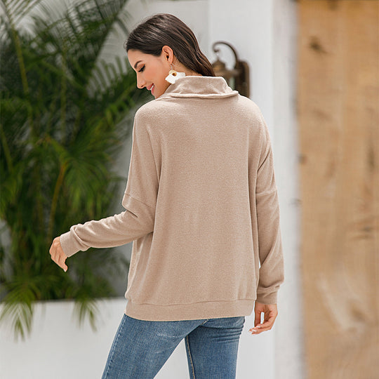 Damen Kapuzenpullover mit asymmetrischem Schnitt und praktischen Taschen R&B