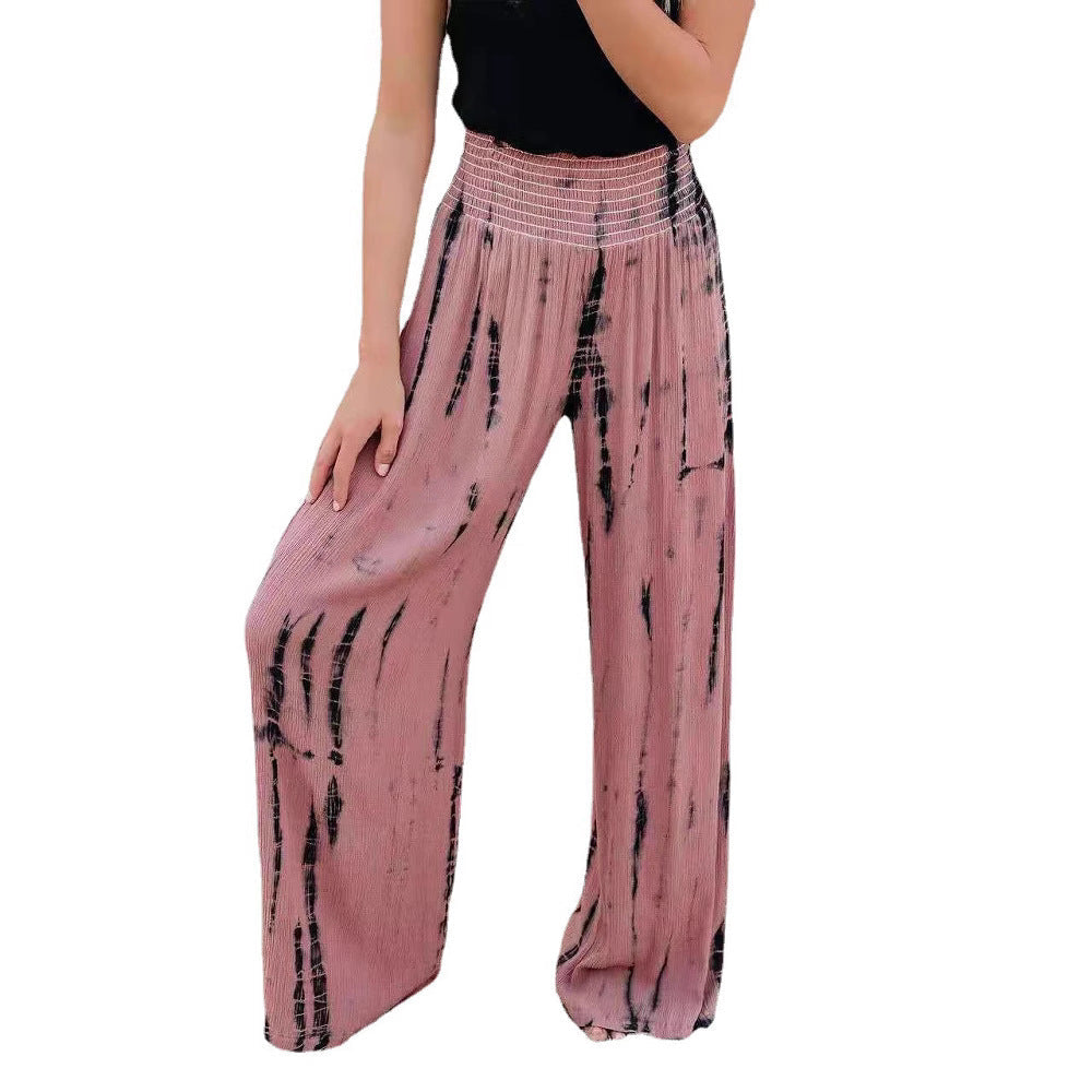 Damen weite Pluderhosen mit elastischem Bund und modernem Streifenmuster