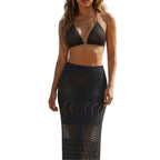 Damen gehäkelter Strand-Bikini mit passendem Rock R&B
