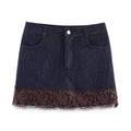 Damen Jeansrock mit eleganter Spitze und Knopfdetails R&B