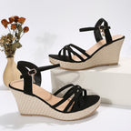 Damen Wedge-Sandaletten mit raffiniertem Riemendesign und bequemer Sohle R&B