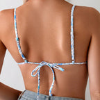 Damen Bandeau-Bikinioberteil mit floralen Mustern