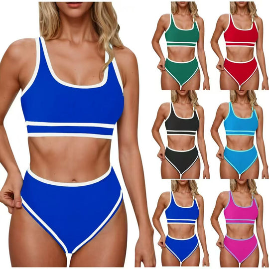 Damen Sportliches Hochtailliertes Bikini-Set R&B
