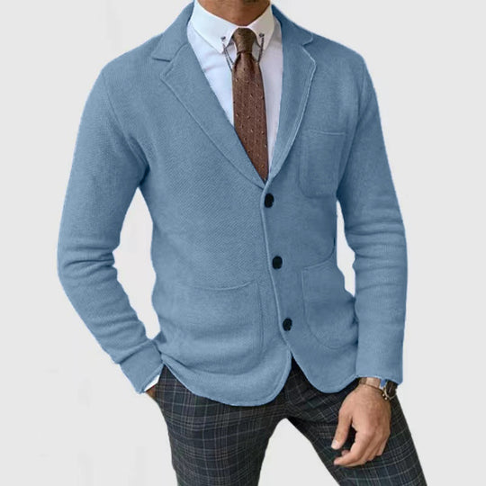 Herren Strickblazer mit großen Taschen und modernem Schnitt R&B