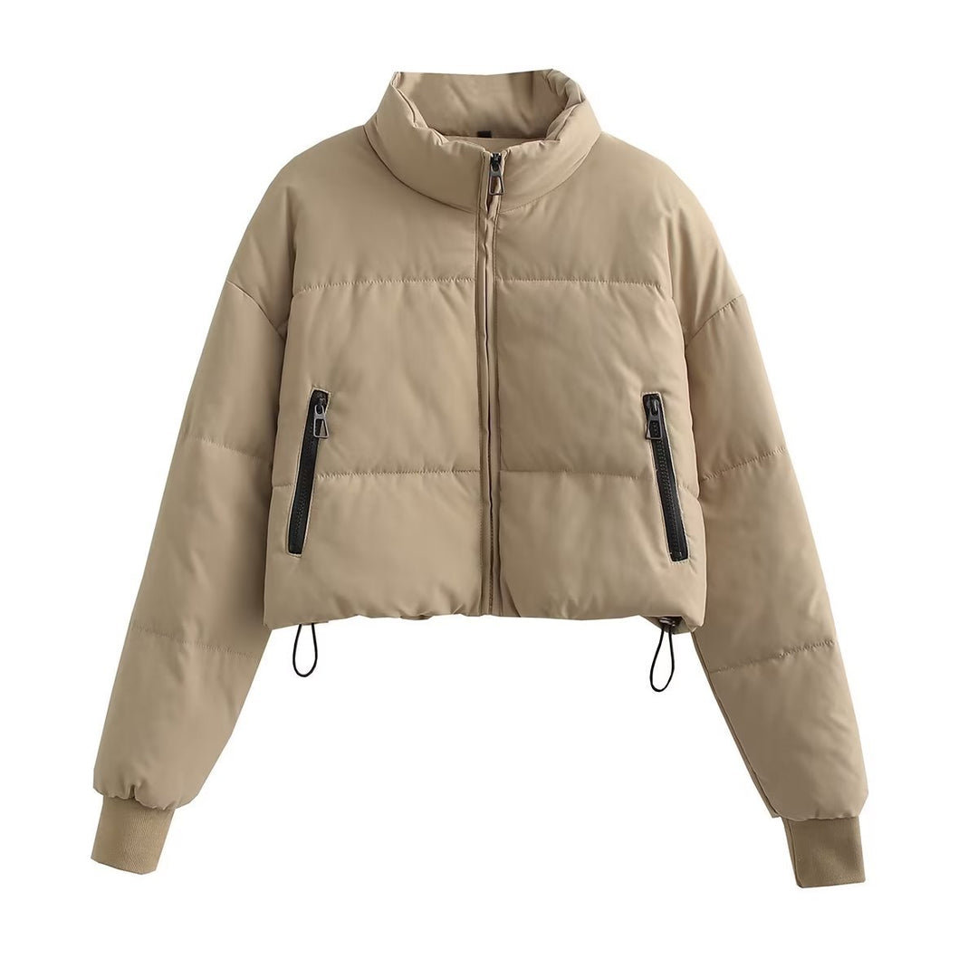 Damen cropped Steppjacke mit hohem Kragen und praktischen Reißverschlusstaschen R&B