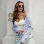 Damen Strickjacke mit dekorativem Zopfmuster und Knopfleiste R&B