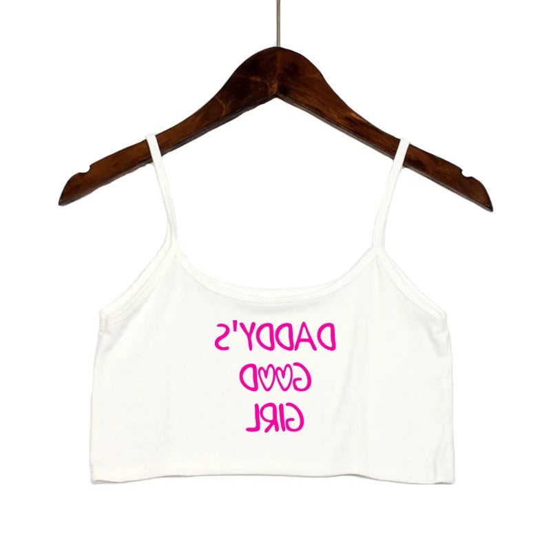 Damen modisches Crop-Top mit verzierten Trägern R&B