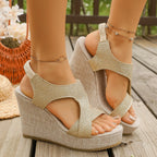 Damen Wedge-Sandalen mit raffiniertem Schnitt R&B