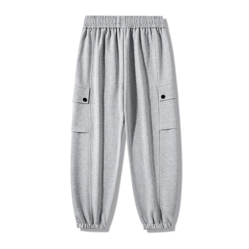 Damen bequeme Cargo-Hose mit tiefen Seitentaschen und elastischem Bund Hedi-Mode