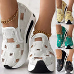 Damen Atmungsaktive Slip-On Sneakers mit modischem Lochdesign R&B
