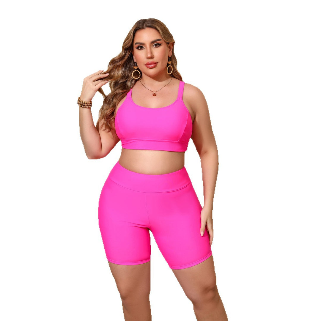 Damen Sportliches Crop-Top und Radlerhose R&B