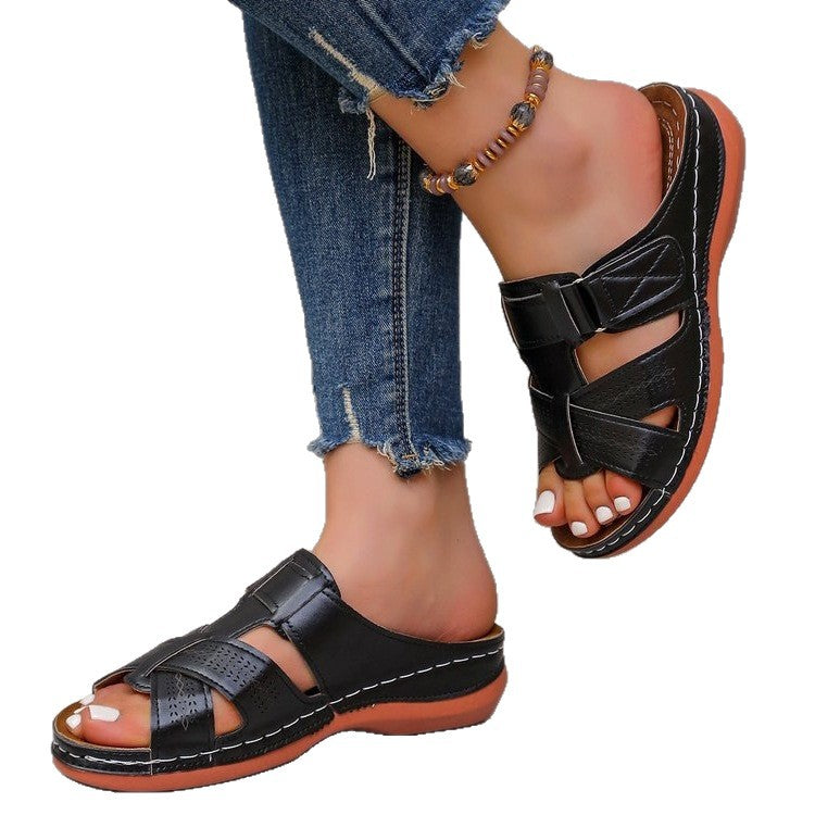 Damen Komfort-Sandalen mit verstellbaren Riemen und atmungsaktiver Sohle R&B