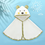 Unisex nan weiches Kapuzenponcho für Babys mit Bärenohren und drapiertem Badeponcho aus Mikrofaser R&B