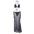 Damen Strandkleid mit Punkten und seitlichem BindR&Band R&B