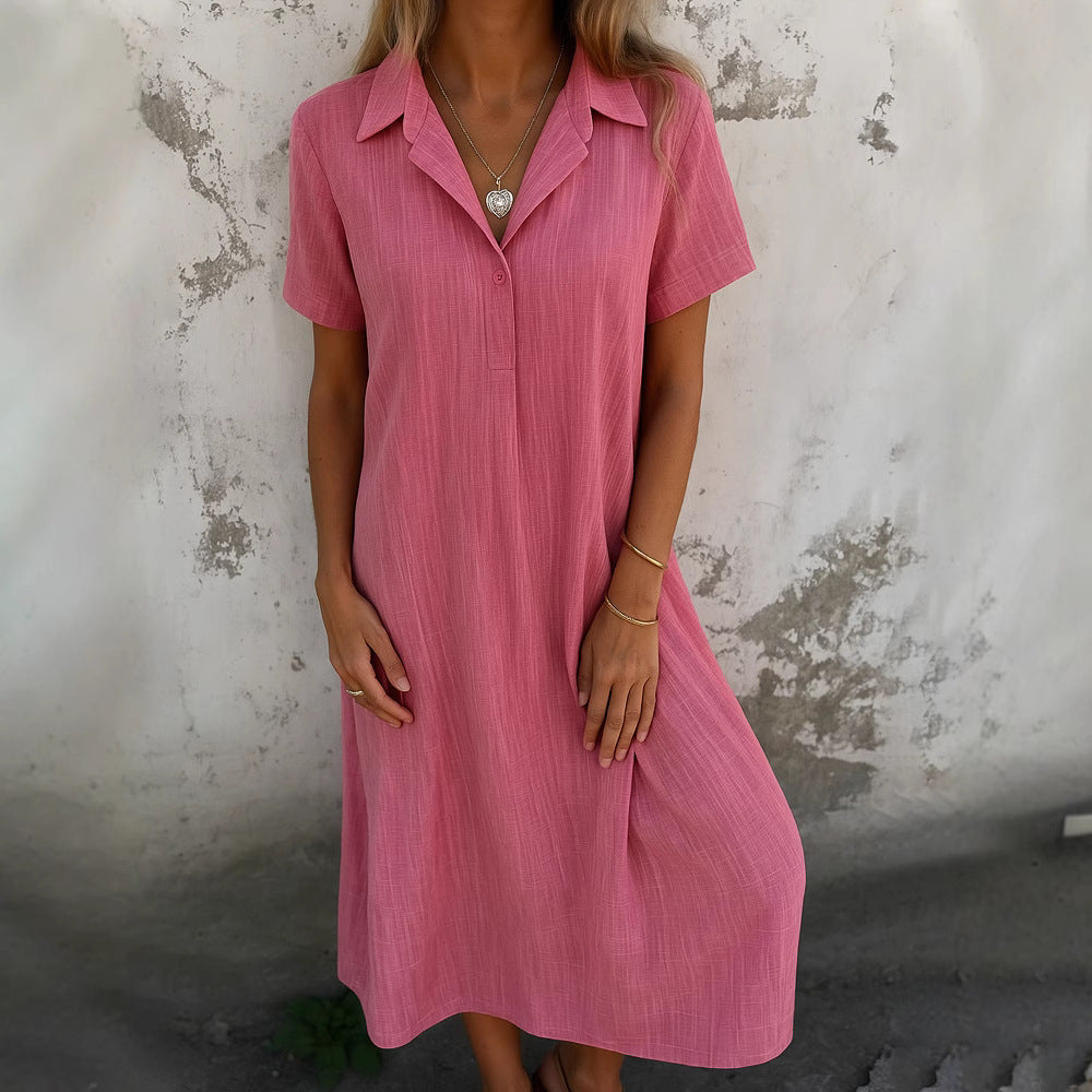 Damen Hemdkleid aus leichtem Stoff mit Knopfdetails R&B