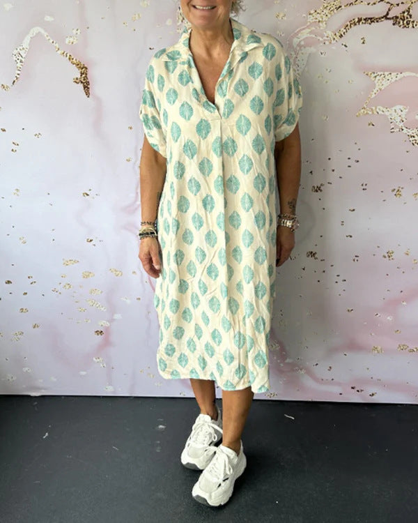 Damen Hemdblusenkleid mit einzigartigem Muster und lässigem Schnitt R&B