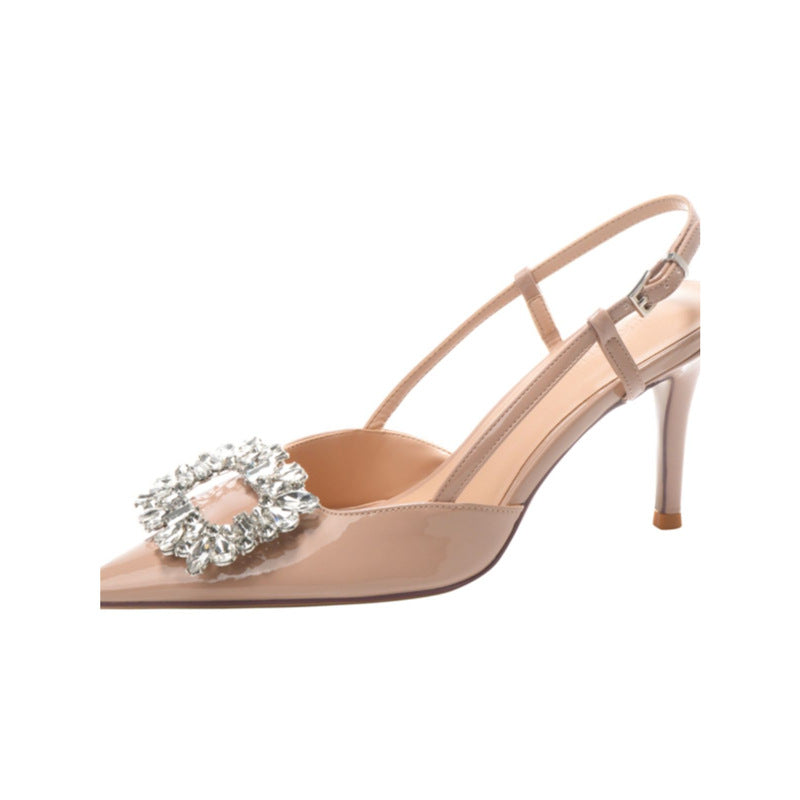 Damen elegante Slingback-Pumps mit funkelndem Strass und modischen Verzierungen R&B