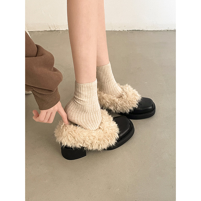 Damen Flauschige Hausschuhe mit kuscheligem Innenfutter R&B