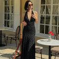 Damen Elegantes Maxikleid mit tiefem V-Ausschnitt und raffinierten Rüschendetails R&B