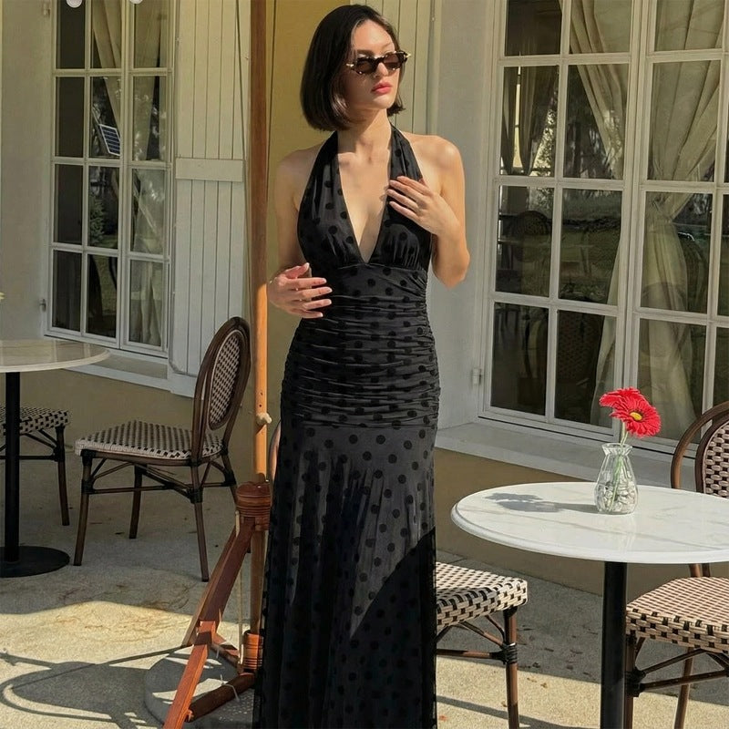 Damen Elegantes Maxikleid mit tiefem V-Ausschnitt und raffinierten Rüschendetails R&B